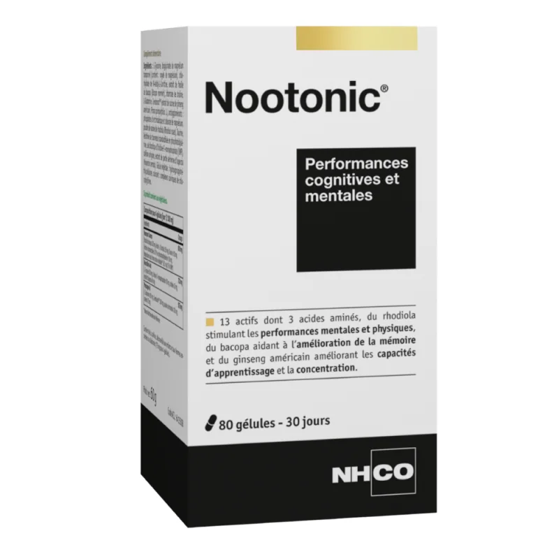 NHCO Nootonic - Performances Cognitives et Mentales, 80 Gélules