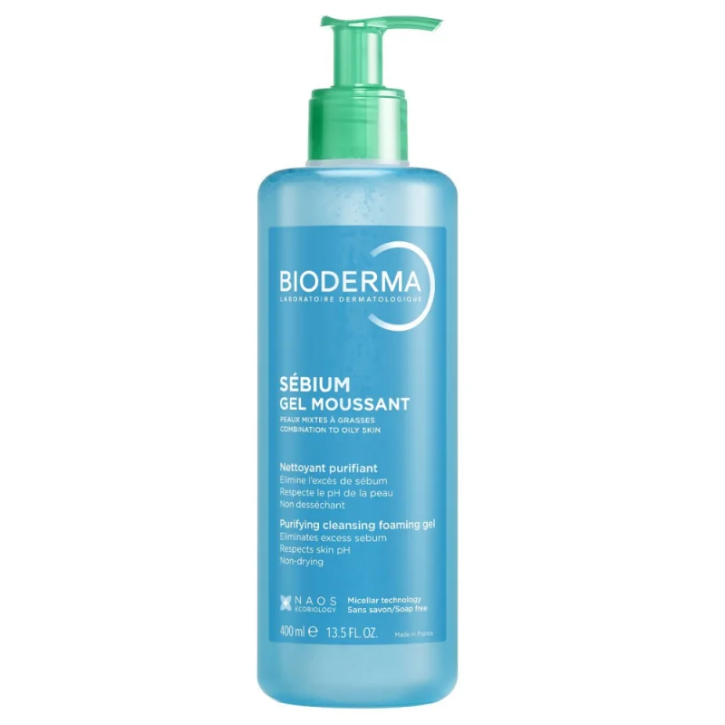 BIODERMA Gel Moussant Nettoyant Purifiant Sébium 400ml