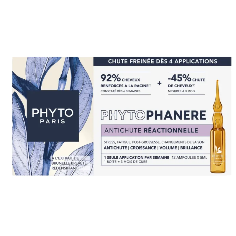 Phyto Phytophanère Anti-chute Réactionnelle 12 ampoules