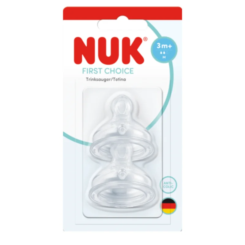 Nuk Lot de 2 tétine Silicone Taille M 3m+