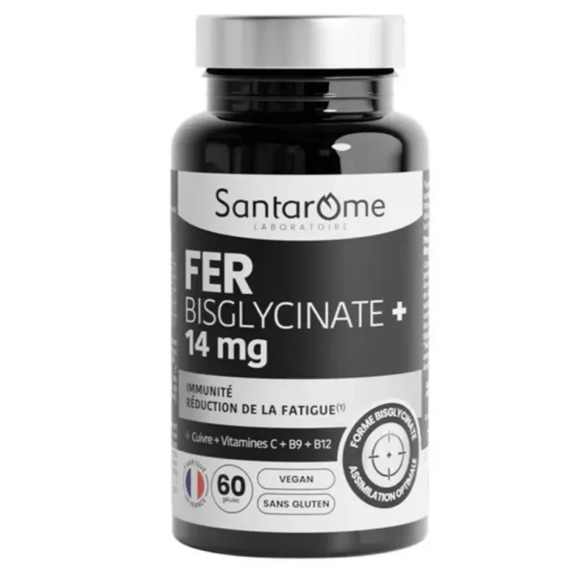 Santarome Fer Bisglycinate 14 mg Fatigue & immunité 60 gélules