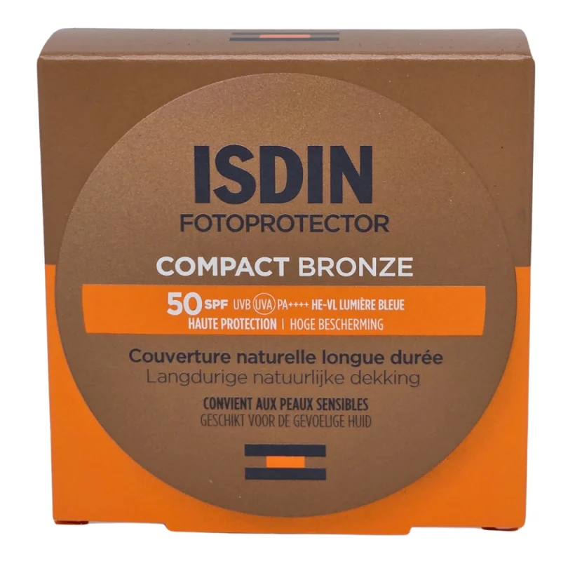 Isdin Fotoprotector Compact Couverture Naturelle Longue Durée SPF50 10 g - Teinte : Bronze