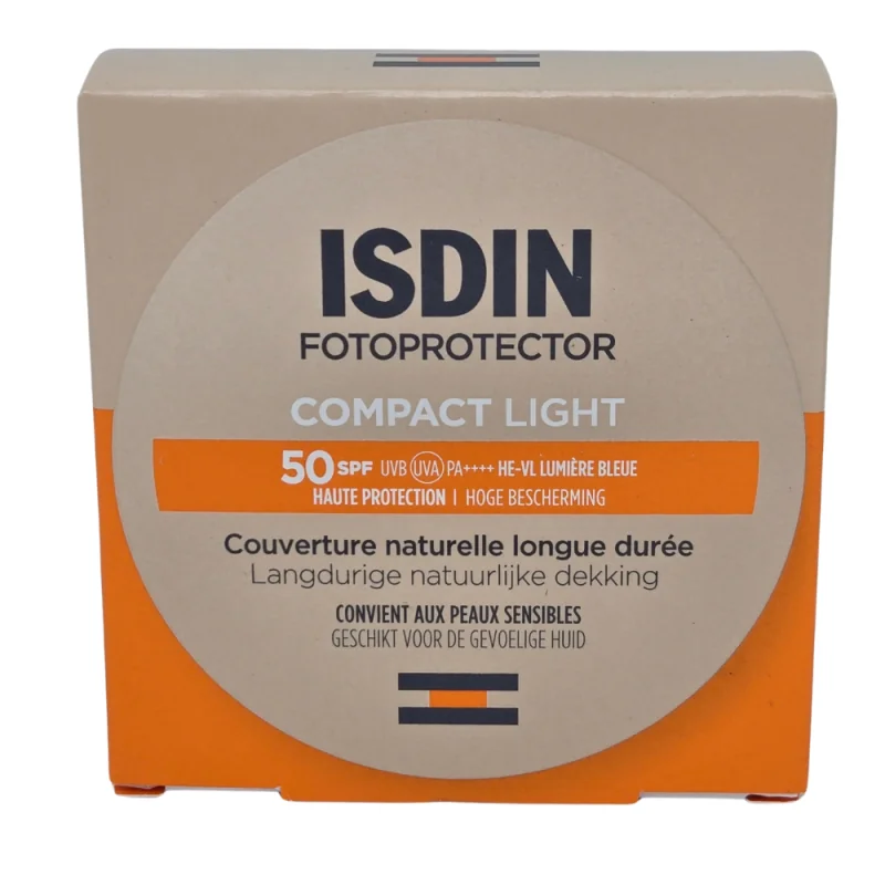 Isdin Fotoprotector Compact Couverture Naturelle Longue Durée SPF50 10 g - Teinte : Light