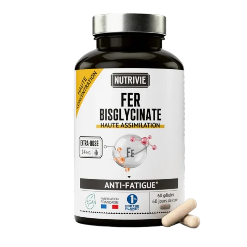 Nutrivie – Fer Bisglycinate 14 mg 60 gélules