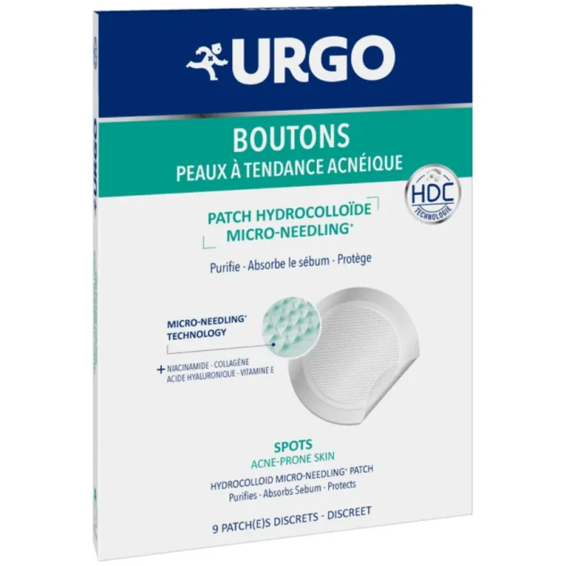Urgo Patchs Spots Boutons - Peaux à Tendance Acnéique 9 Patchs