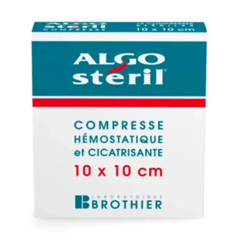 Brothier Algosteril - 16 compresses - 10 x 10 cm - Compresse Pansement à l' Alginate de Calcium