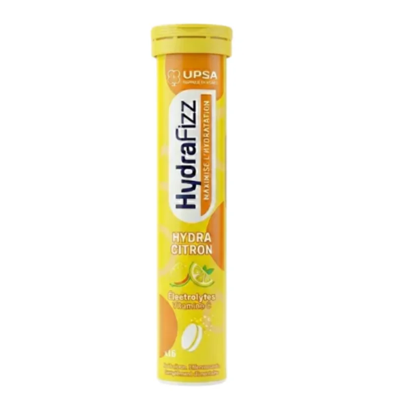 HydraFizz hydra citron goût citron Upsa - tube de 16 pastilles effervescentes