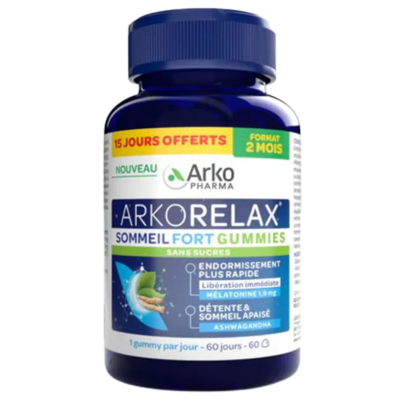 Arkorelax® Sommeil Fort Gummies - 60 gummies dont 2 semaines OFFERTES