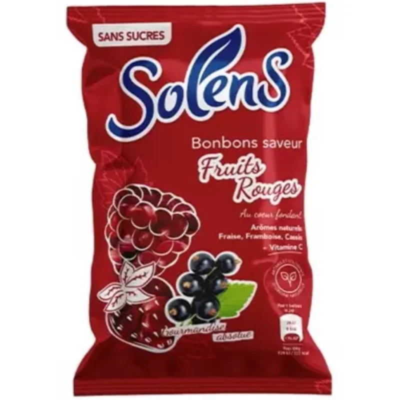 Solens Bonbons Sans Sucres Saveur Fruits Rouges 100 g