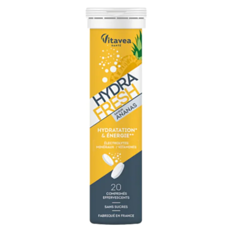 Vitavea Hydra Fresh saveur ananas  - tube de 20 comprimés effervescents
