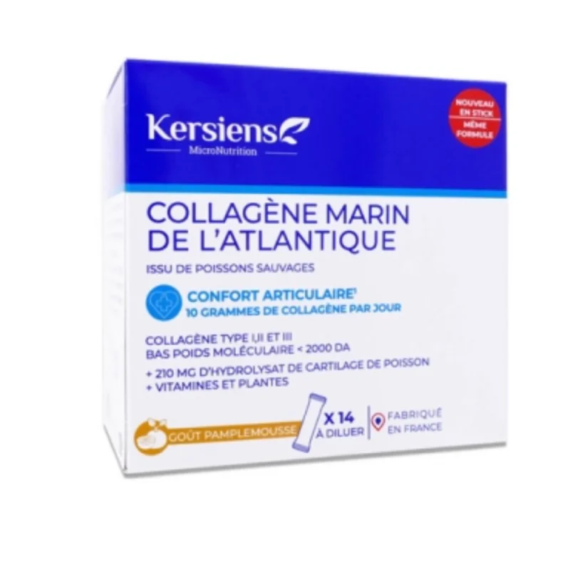 Kersiens Collagène Marin de l'Atlantique Confort Articulaire - 14 sticks goût pamplemousse