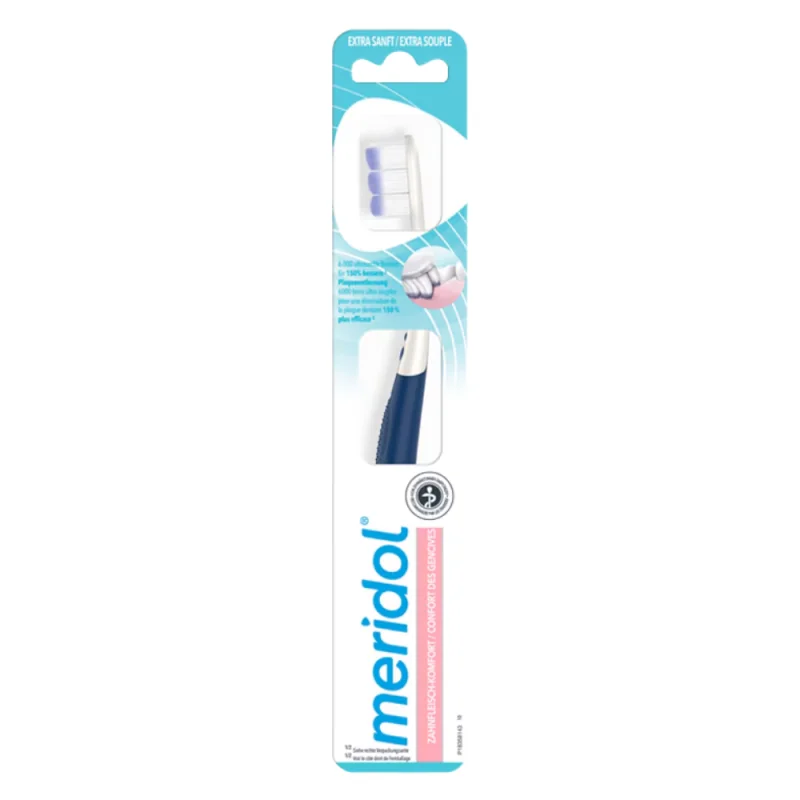 Meridol Brosse à dents Confort des Gencives – Ultra-Souple & Protection Gingivale x1 Couleur aléatoire