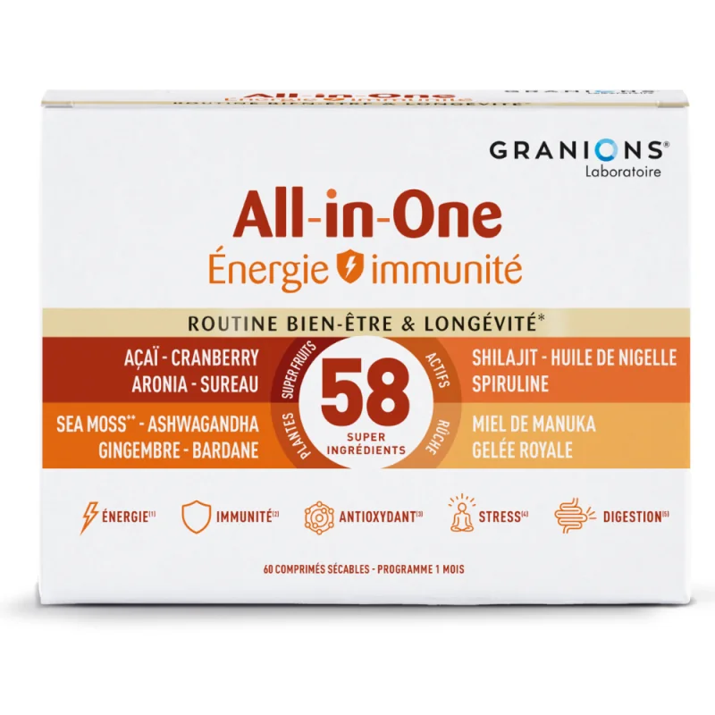 Granions All In One Routine énergie & Immunité – 60 comprimés