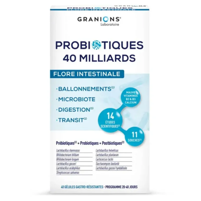 Granions Probiotiques Flore Intestinale - 40 gélules