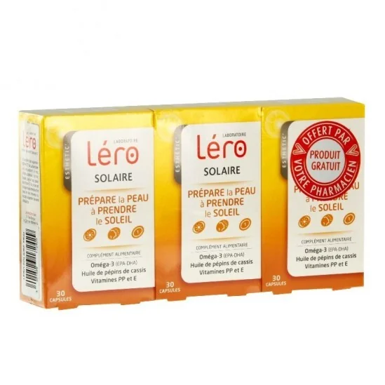 Léro solaire peaux sensibles 2 boîtes + 1 Offerte