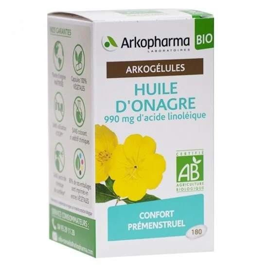 Arkopharma arkogélules huile d'onagre bio 180 capsules