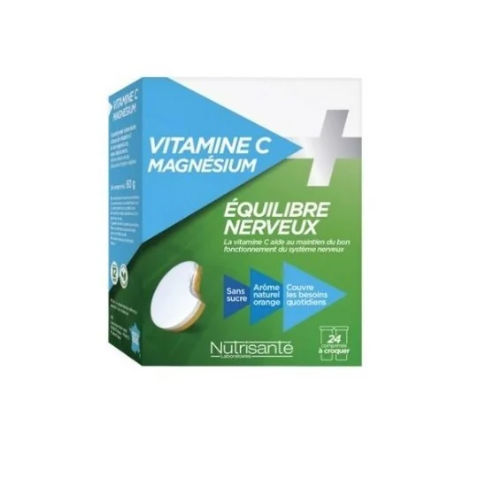 Nutrisante Stévia Vitamine C + Magnésium 24 Comprimés