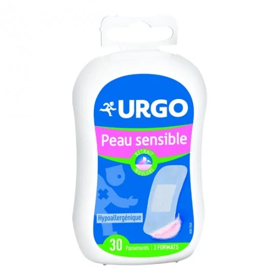 Urgo peau sensible 3 formats 30 pansements