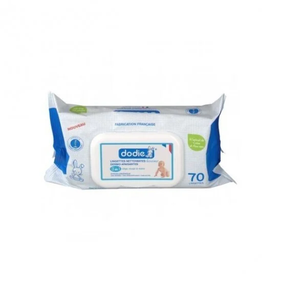 Dodie Lingettes Nettoyantes Douceur Dermo-Apaisantes 60 Lingettes