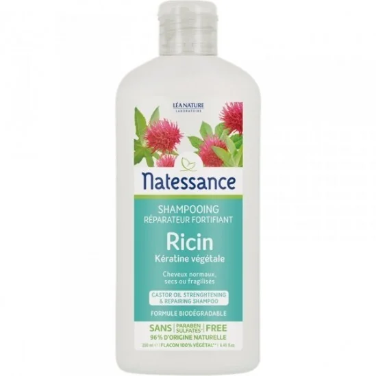 Natessance shampooing réparateur fortifiant huile de ricin 250ml