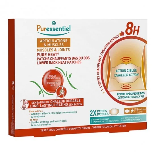 Puressentiel patchs chauffants bas du dos articulations & muscles 2 patchs