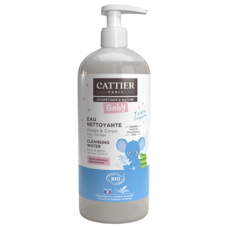 Cattier Bébé Eau Nettoyante Bio 500ml