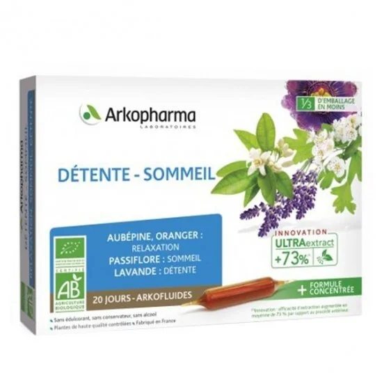 Arkofluide bio détente - sommeil 20x10ml ampoules