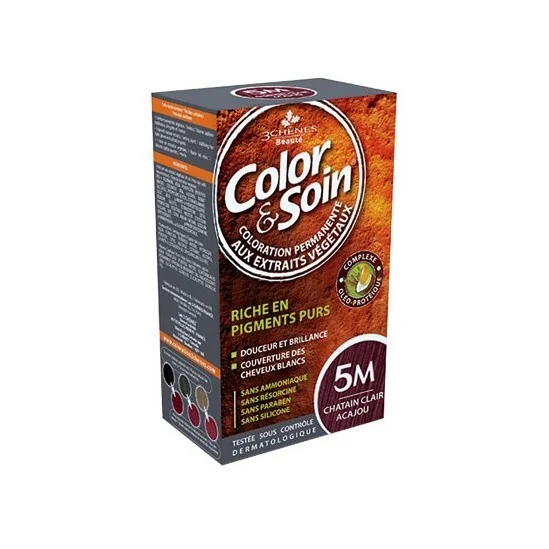 Les 3 chênes color & soin coloration châtain clair acajou 5M 135ml