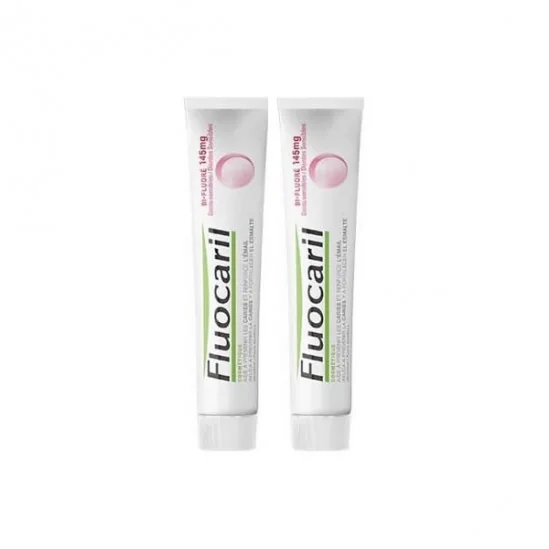 Fluocaril bi-fluoré 145mg dentifrice dents sensibles 75mlx2