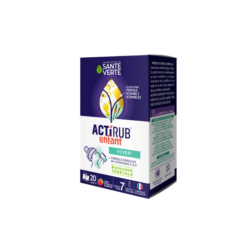 Santé verte actirub sachets enfant goût framboise 20 sachets