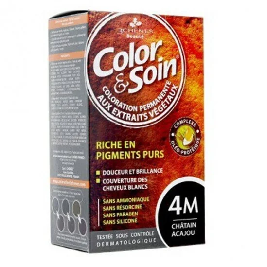 Les 3 chênes color & soin colorations châtain acajou 4M 135ml