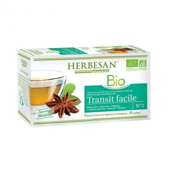 Herbesan infusion chicorée transit facile bio 20 sachets
