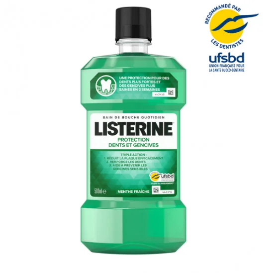 Listerine protection dents et gencives goût menthe 500ml