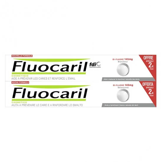 Fluocaril bi-fluoré 145mg dentifrice blancheur 2 x 75ml