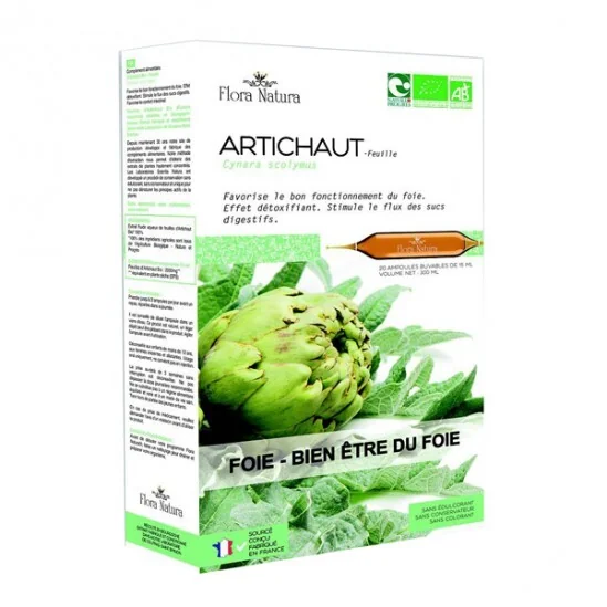 Flora natura artichaut foie bien être du foie - 20 ampoules x 15ml