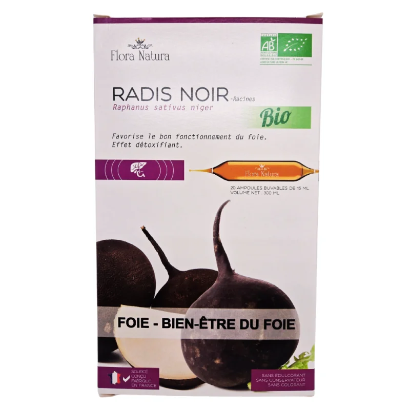 Flora Natura radis noir bio 20 ampoules