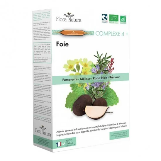 Flora Natura Complexe 4+ foie 20 ampoules