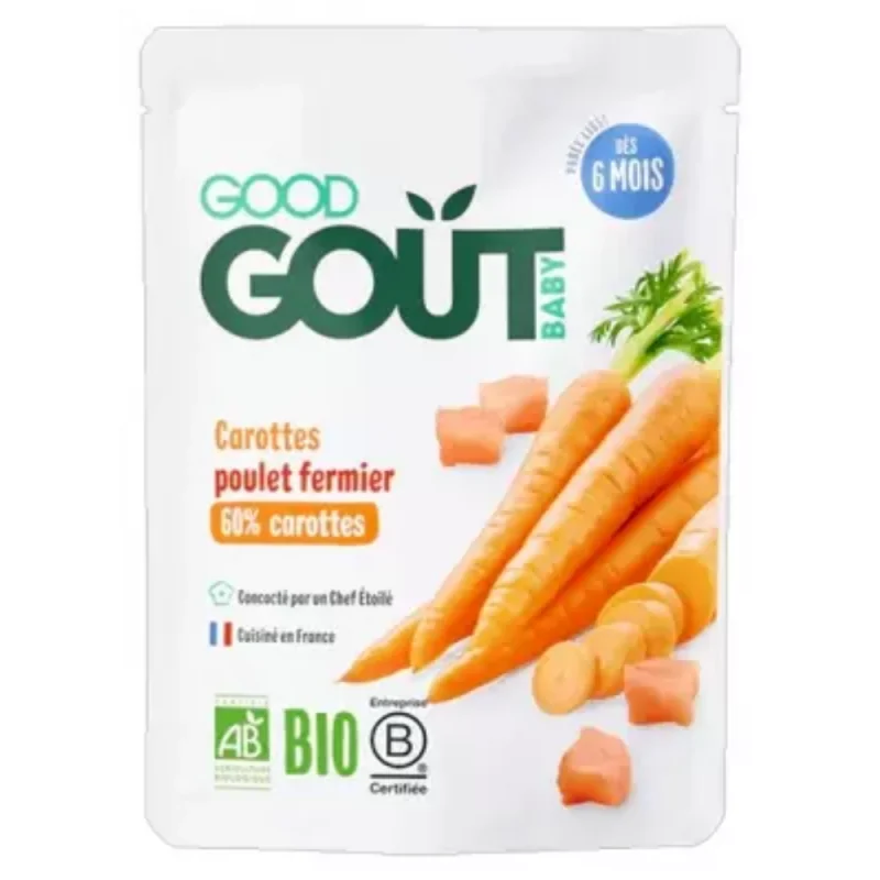 Good goût bébé carottes poulet fermier bio 190g