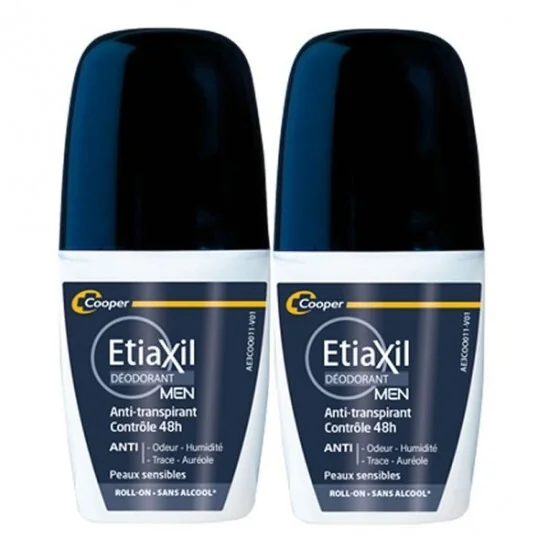 Etiaxil Men Anti-Transpirant Contrôle 48h Roll-On 2x50ml