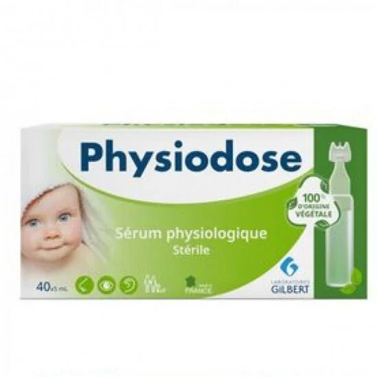 Gilbert physiodose sérum physiologique stérile 40 unidoses x5ml