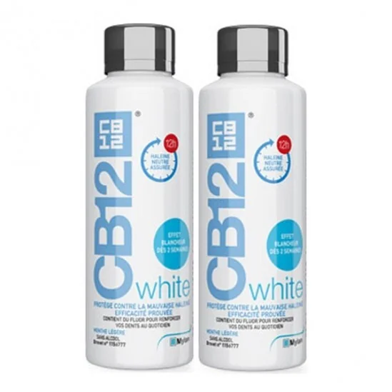 Cb 12 white bain de bouche menthe légère 2x250ml