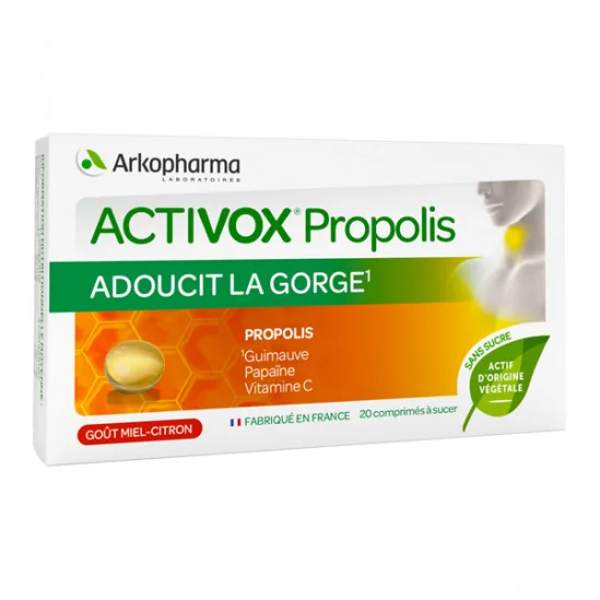 Arkopharma activox propolis goût miel-citron 20 comprimés