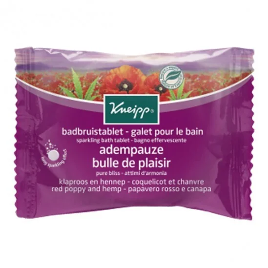 Kneipp galet pour le bain coquelicot chanvre bulle de plaisir 80g