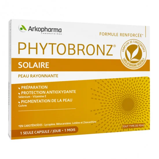Arkopharma phytobronz solaire peau rayonnante 30 capsules