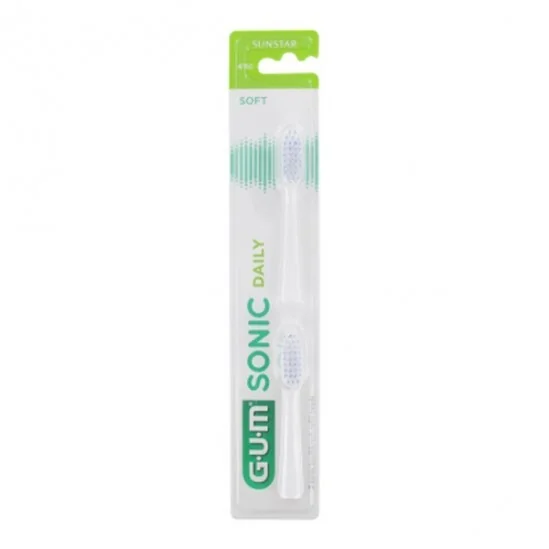 Gum recharges sonic daily brosse à dents blanc