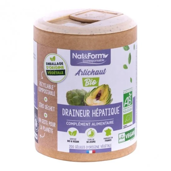 Nat&form artichaut bio écoresponsable 200 gélules