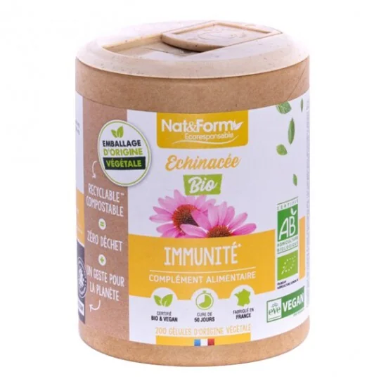 Nat&form echinacée bio écoresponsable 200 gélules