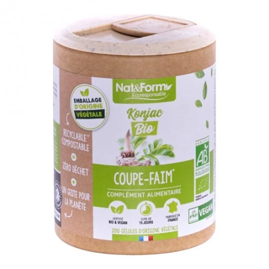 Nat&form konjac bio écoresponsable 200 gélules