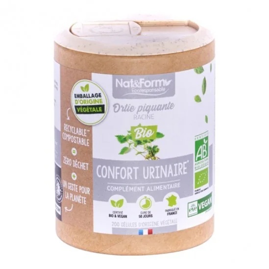 Nat&form ortie piquante racine bio écoresponsable 200 gélules