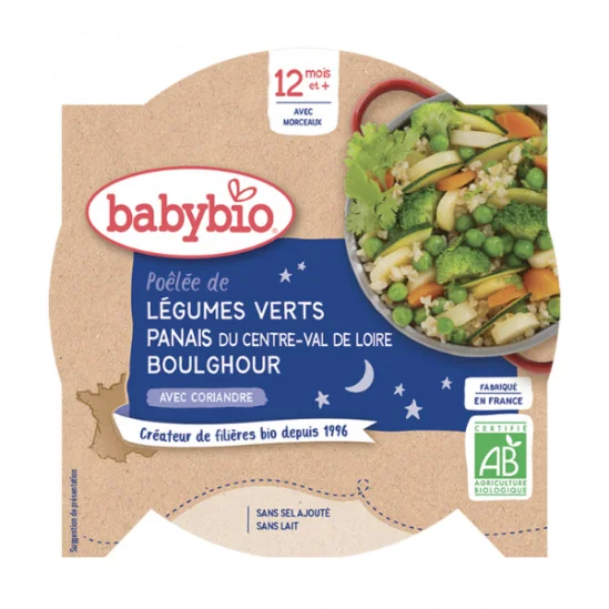Babybio - Bonne nuit poêlée de légumes verts panais boulghour coriandre dès 12 mois